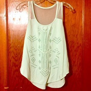 🍌 Mossimo Soft Geometric Design Mint Tank Top